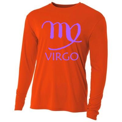 Virgo Zodiac Sign Purple August September Birthday Gift Cooling Performance Long Sleeve Crew