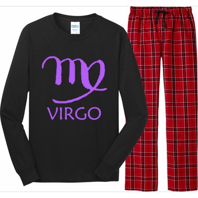 Virgo Zodiac Sign Purple August September Birthday Gift Long Sleeve Pajama Set