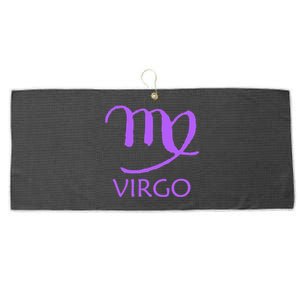 Virgo Zodiac Sign Purple August September Birthday Gift Large Microfiber Waffle Golf Towel