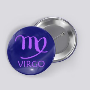 Virgo Zodiac Sign Purple August September Birthday Gift Button