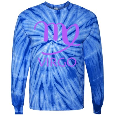 Virgo Zodiac Sign Purple August September Birthday Gift Tie-Dye Long Sleeve Shirt