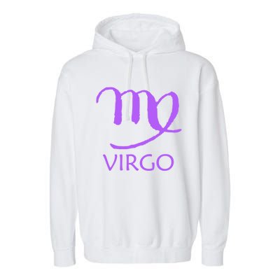 Virgo Zodiac Sign Purple August September Birthday Gift Garment-Dyed Fleece Hoodie