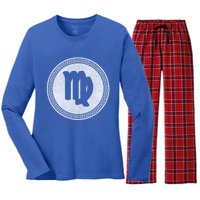 Virgo Zodiac Sign Gift Women's Long Sleeve Flannel Pajama Set 