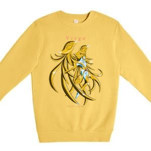 Virgo Zodiac Sign Symbol Goddess Gift Premium Crewneck Sweatshirt