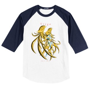 Virgo Zodiac Sign Symbol Goddess Gift Baseball Sleeve Shirt