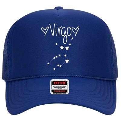 Virgo Zodiac Sign Horoscope Stars August September Birthday High Crown Mesh Back Trucker Hat