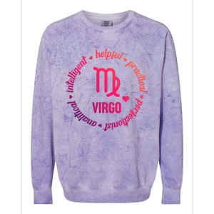 Virgo Zodiac Traits Gift Colorblast Crewneck Sweatshirt