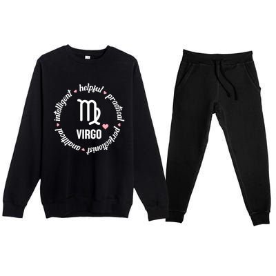 Virgo Zodiac Traits Gift Premium Crewneck Sweatsuit Set