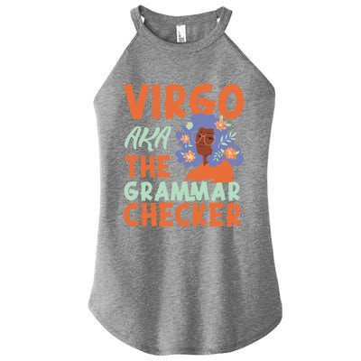 Virgo Zodiac: Virgo Aka The Grammar Checker Cool Gift Women’s Perfect Tri Rocker Tank