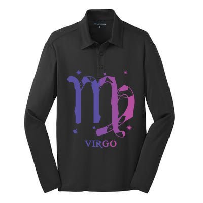 Virgo Zodiac Silk Touch Performance Long Sleeve Polo