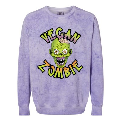 Vegan Zombie World Vegetable Day Plant Based I Eat Vegans Gift Colorblast Crewneck Sweatshirt