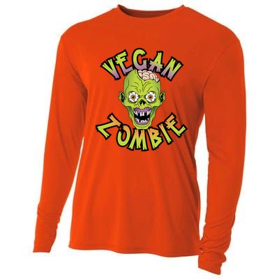 Vegan Zombie World Vegetable Day Plant Based I Eat Vegans Gift Cooling Performance Long Sleeve Crew