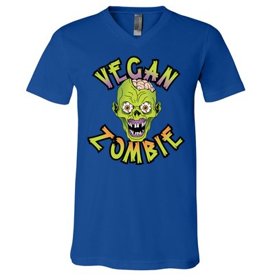 Vegan Zombie World Vegetable Day Plant Based I Eat Vegans Gift V-Neck T-Shirt