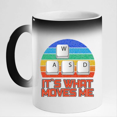 W A S D It's What Moves Me Gamer 11oz Black Color Changing Mug