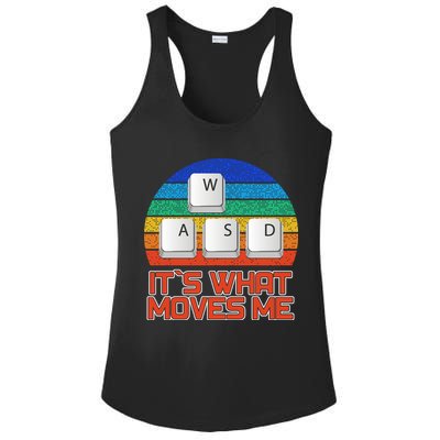 W A S D It's What Moves Me Gamer Ladies PosiCharge Competitor Racerback Tank