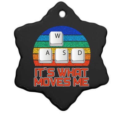 W A S D It's What Moves Me Gamer Ceramic Star Ornament