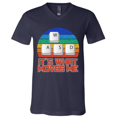 W A S D It's What Moves Me Gamer V-Neck T-Shirt