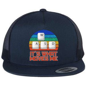 W A S D It's What Moves Me Gamer Flat Bill Trucker Hat