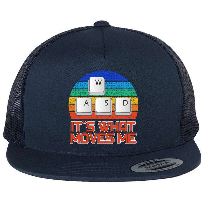 W A S D It's What Moves Me Gamer Flat Bill Trucker Hat