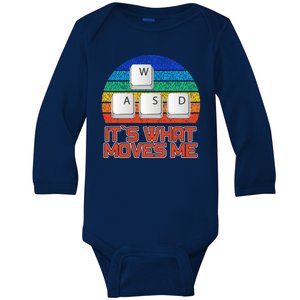 W A S D It's What Moves Me Gamer Baby Long Sleeve Bodysuit