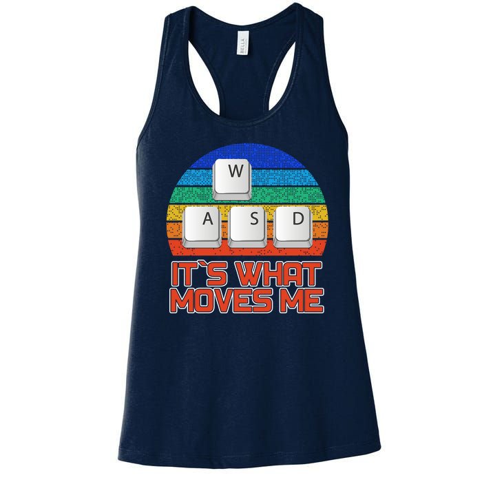 W A S D It's What Moves Me Gamer Women's Racerback Tank