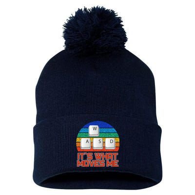 W A S D It's What Moves Me Gamer Pom Pom 12in Knit Beanie