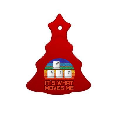 W A S D It's What Moves Me Gamer Ceramic Tree Ornament