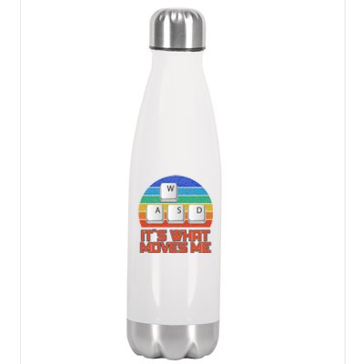 W A S D It's What Moves Me Gamer Stainless Steel Insulated Water Bottle