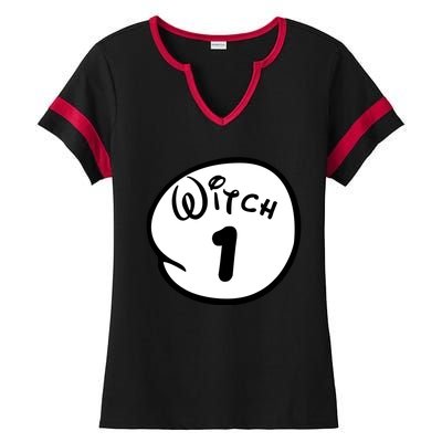 Witch 1 2 3 4 5 Custom Personalize Halloween Ladies Halftime Notch Neck Tee