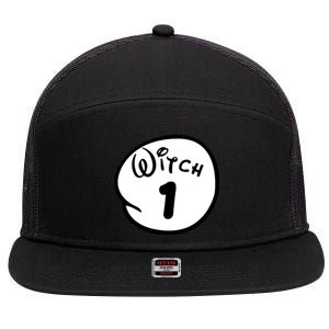 Witch 1 2 3 4 5 Custom Personalize Halloween 7 Panel Mesh Trucker Snapback Hat