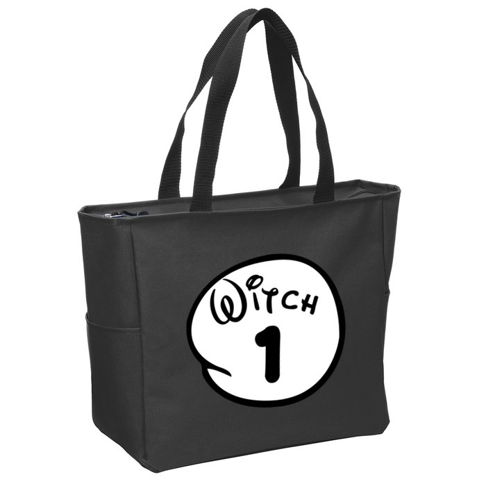 Witch 1 2 3 4 5 Custom Personalize Halloween Zip Tote Bag