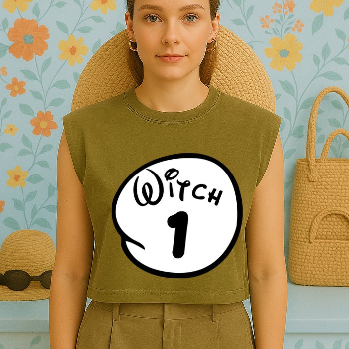 Witch 1 2 3 4 5 Custom Personalize Halloween Garment-Dyed Women's Muscle Tee