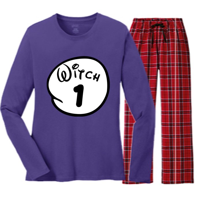 Witch 1 2 3 4 5 Custom Personalize Halloween Women's Long Sleeve Flannel Pajama Set 