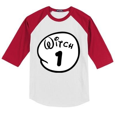 Witch 1 2 3 4 5 Custom Personalize Halloween Kids Colorblock Raglan Jersey