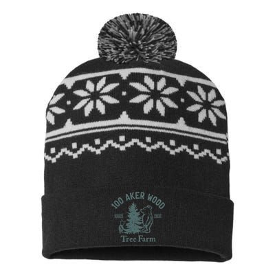 100 AKER TREE FARM Funny Acre Wood USA-Made Snowflake Beanie