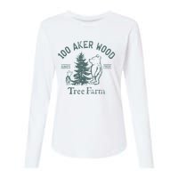 100 AKER TREE FARM Funny Acre Wood Womens Cotton Relaxed Long Sleeve T-Shirt