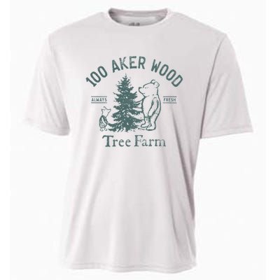 100 AKER TREE FARM Funny Acre Wood Cooling Performance Crew T-Shirt