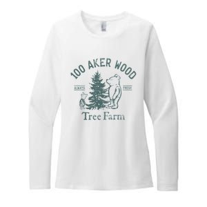 100 AKER TREE FARM Funny Acre Wood Womens CVC Long Sleeve Shirt