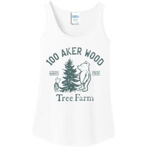 100 AKER TREE FARM Funny Acre Wood Ladies Essential Tank