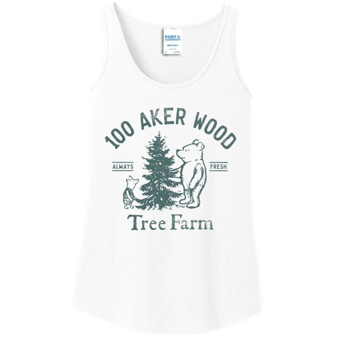 100 AKER TREE FARM Funny Acre Wood Ladies Essential Tank