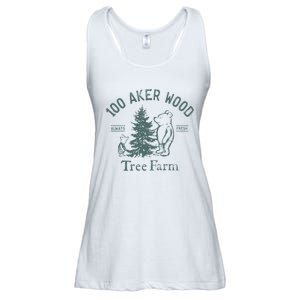 100 AKER TREE FARM Funny Acre Wood Ladies Essential Flowy Tank