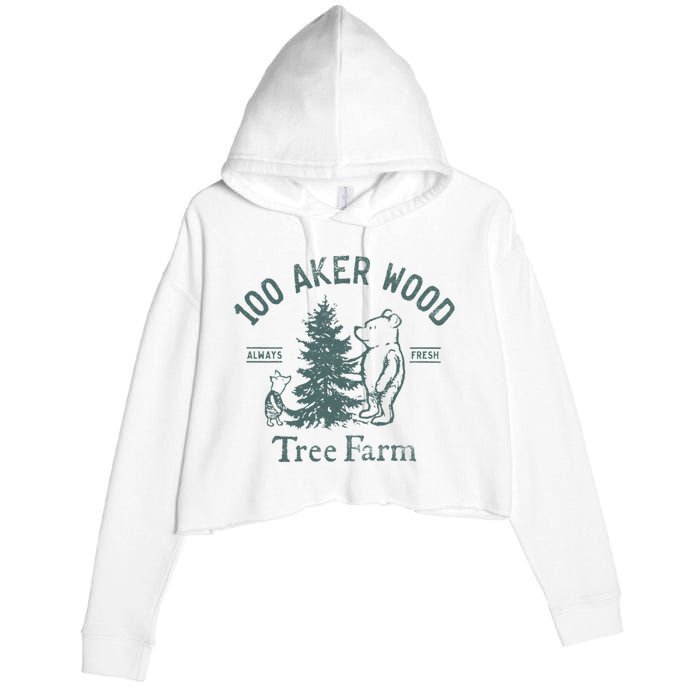 100 AKER TREE FARM Funny Acre Wood Crop Fleece Hoodie