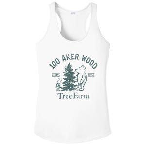 100 AKER TREE FARM Funny Acre Wood Ladies PosiCharge Competitor Racerback Tank