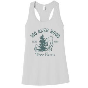 100 AKER TREE FARM Funny Acre Wood Women's Racerback Tank