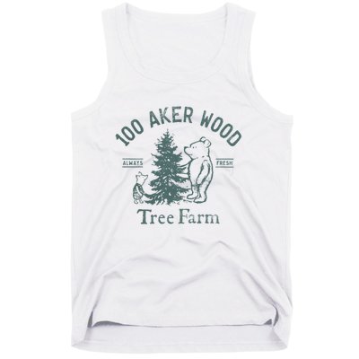 100 AKER TREE FARM Funny Acre Wood Tank Top