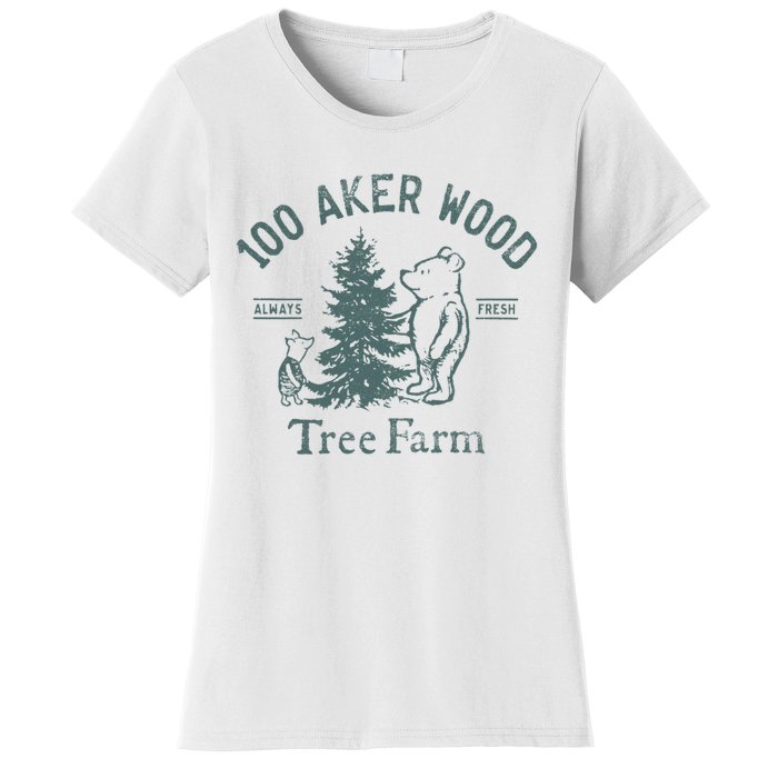 100 AKER TREE FARM Funny Acre Wood Women's T-Shirt