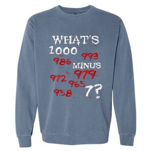 Whats 1000 Minus 7 Tokyo Anime Garment-Dyed Sweatshirt