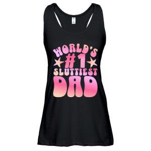 World's 1 Sluttiest Dad Funny Daddy Joke Ladies Essential Flowy Tank