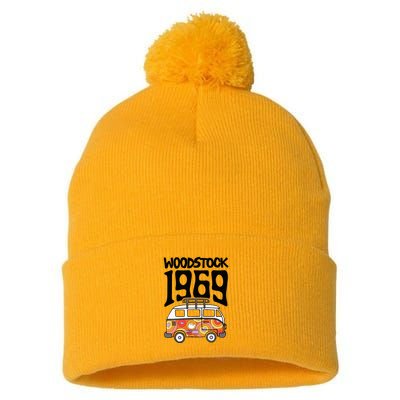 W.Oodstock 1969 Van Pom Pom 12in Knit Beanie