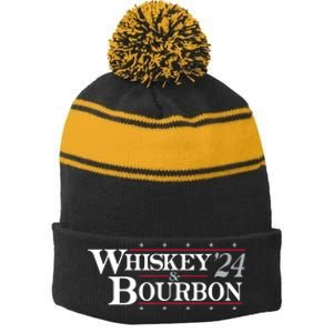 Whiskey 24 And Bourbon Stripe Pom Pom Beanie